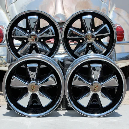 Chrome and Detailed Porsche VW Fuchs Wheels